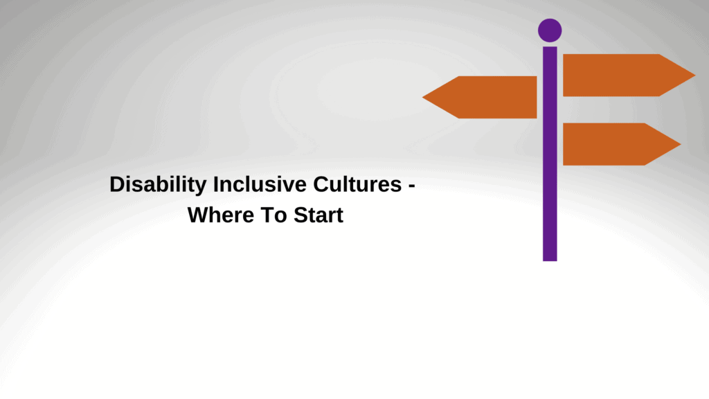 A disability inclusive culture. Signpost representing different directions to reach different destinations