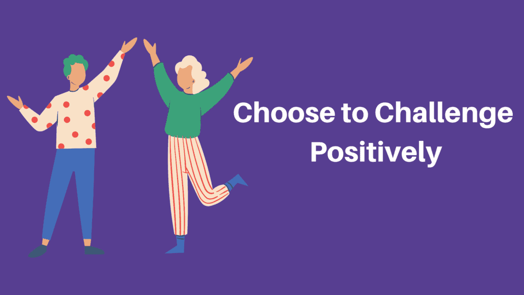 Two animated people high-fiving each other - choose to challenge positively