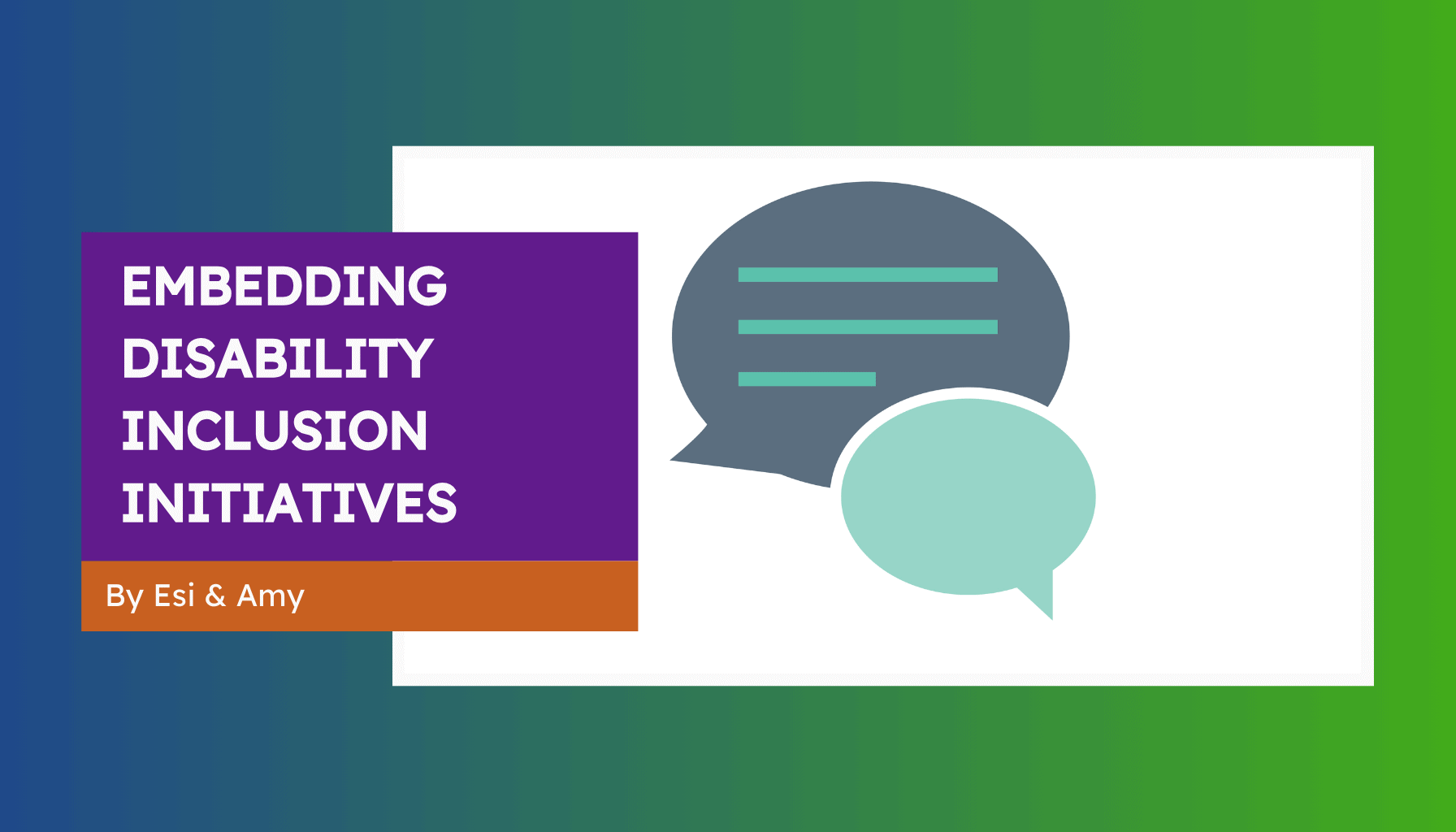 Embedding Disability Inclusion Initiatives