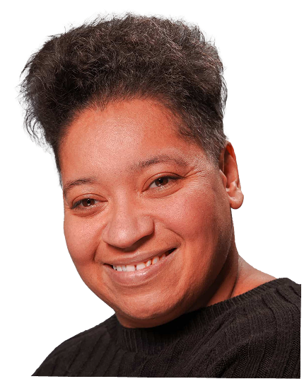 Close up of Esi Hardy smiling